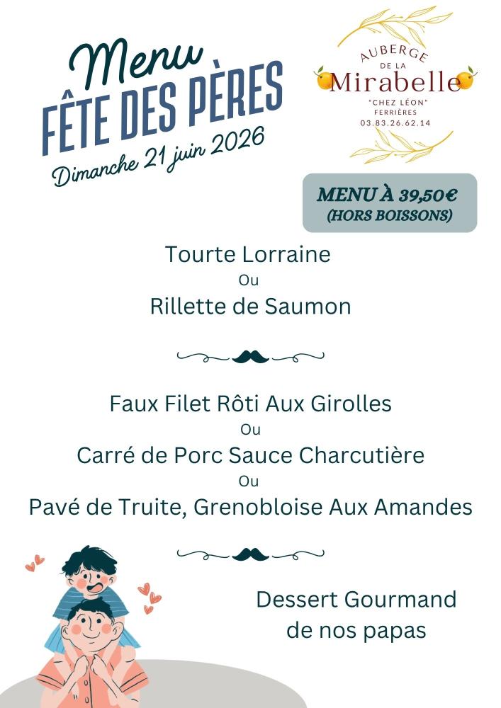 MENU fête des pères