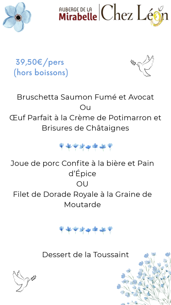 Menu 1er Novembre 2025